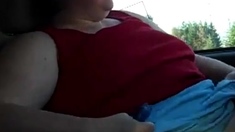 SSBBW Slut Masturbates in her Car