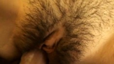 Cute Jazmine Blythe welcomes a hard stick in her hairy peach POV style