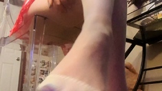 Maitresse Madelines solo foot fetish POV