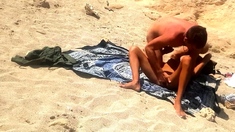 Sexy Couple's Public Beach Adventure