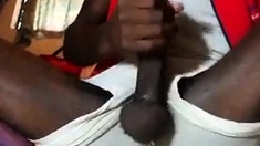 Big Black Cock Strokes His Meat Solo