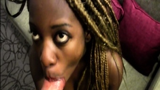 Busty ebony teen from Africa enjoys sex at a fake casting