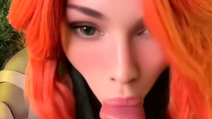 Hot 3D redhead licking a pussy while getting fucked