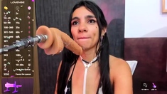 Stacked brunette goes solo toys and masturbation