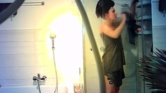 Spied in the shower by hidden cam