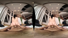 Perfect ass brunette sucing and banging POV