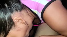 Real blonde amateur giving a POV blowjob