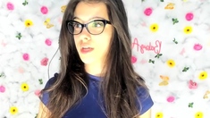 Cute curly brunette solo webcam masturbation