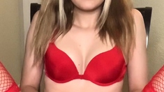 Curly Blonde Teen Records Solo Dildo Masturbation More At
