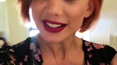 Pretty redhead webcam masturbation show