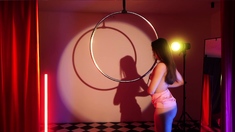 Cute amateur brunette naughty in solo jerking show on camera