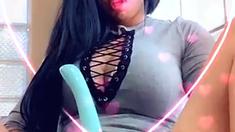 Stacked brunette goes solo toys and masturbation