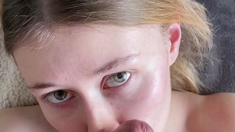 Pov homemade amateur facial cumshot and blowjob