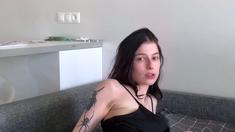 Cute amateur brunette naughty in solo jerking show on camera