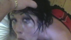Brunette slut gives a great pov amateur blowjob