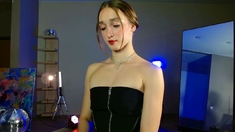 Young amateur teen in solo masturbation getting kinky