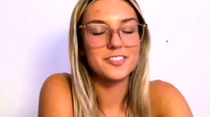 Blonde teen amateur teasing solo