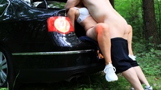 Redhead Neighbor's Secret Outdoor Fuck