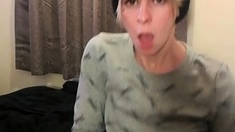 Solo ladyboy masturbation
