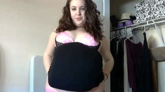 Big Boob Brunette Masturbates On Webcam