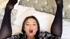 Amateur Brunette Double Toying On Webcam