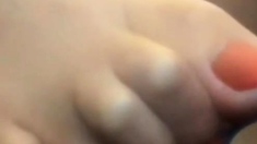 Wet Pantyhose Masturbation With Dildo