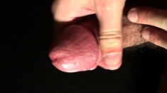Close-up HD view of my throbbing cock with a creamy finish.