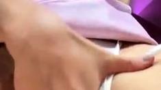 Close up babe fingers her pussy