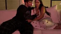 Step Sis Get Horny from movie and Can't Resist Sex with