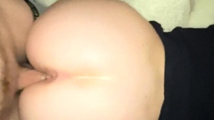 Glam blonde ass cumshot after hardcore anal