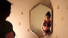 Brunette Amateur Babe Strips Off And Masturbates