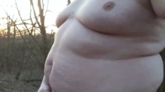 Fat Gay Man Masturbates Outdoors Alone