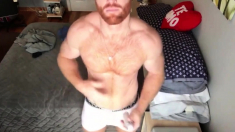 Ginger Hunk Seth Forena Bed Jerks his Cock Until He Cums