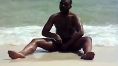 jerking off at the beach