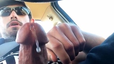 Str8 Muscle With Big Blue Eyes Precum In Car 3