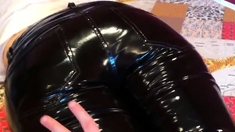 Squeezingmy Ass In Shiny Vinyl Pants