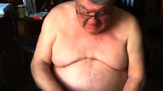 Grandpa Stroke On Webcam