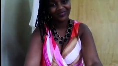 African MILF in office on webcam