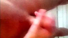 Hot young boy big hard cock jerking in shower